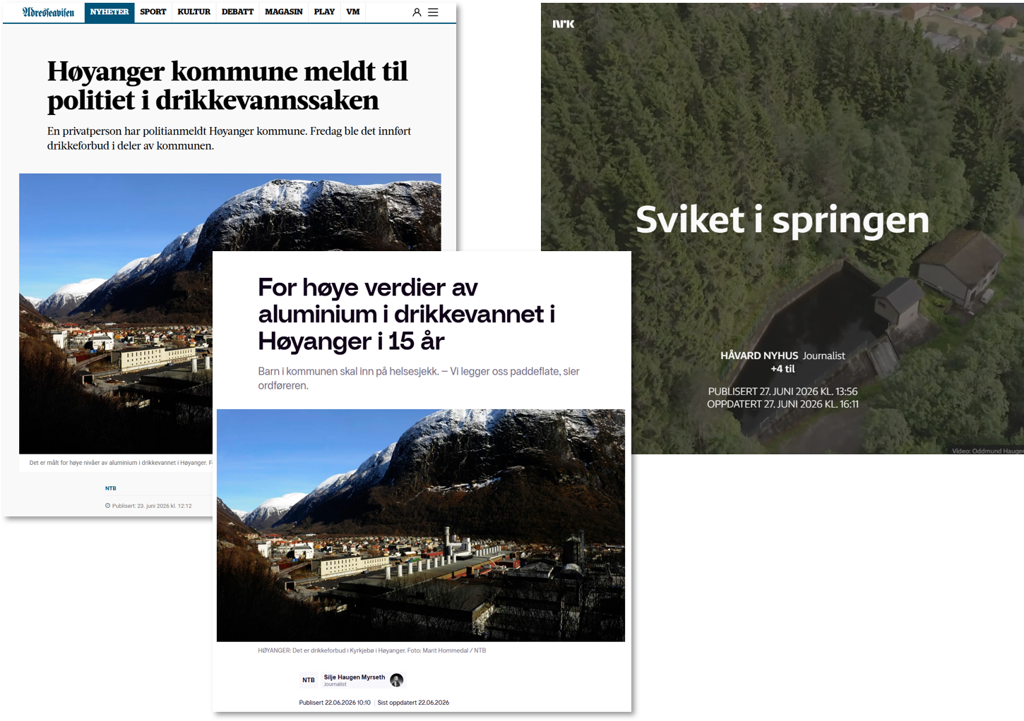 Høyanger kommune i hardt vær etter at det er oppdaget høye aluminiumsverdier i drikkevannet